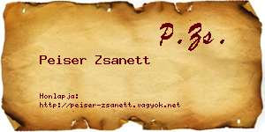 Peiser Zsanett névjegykártya
